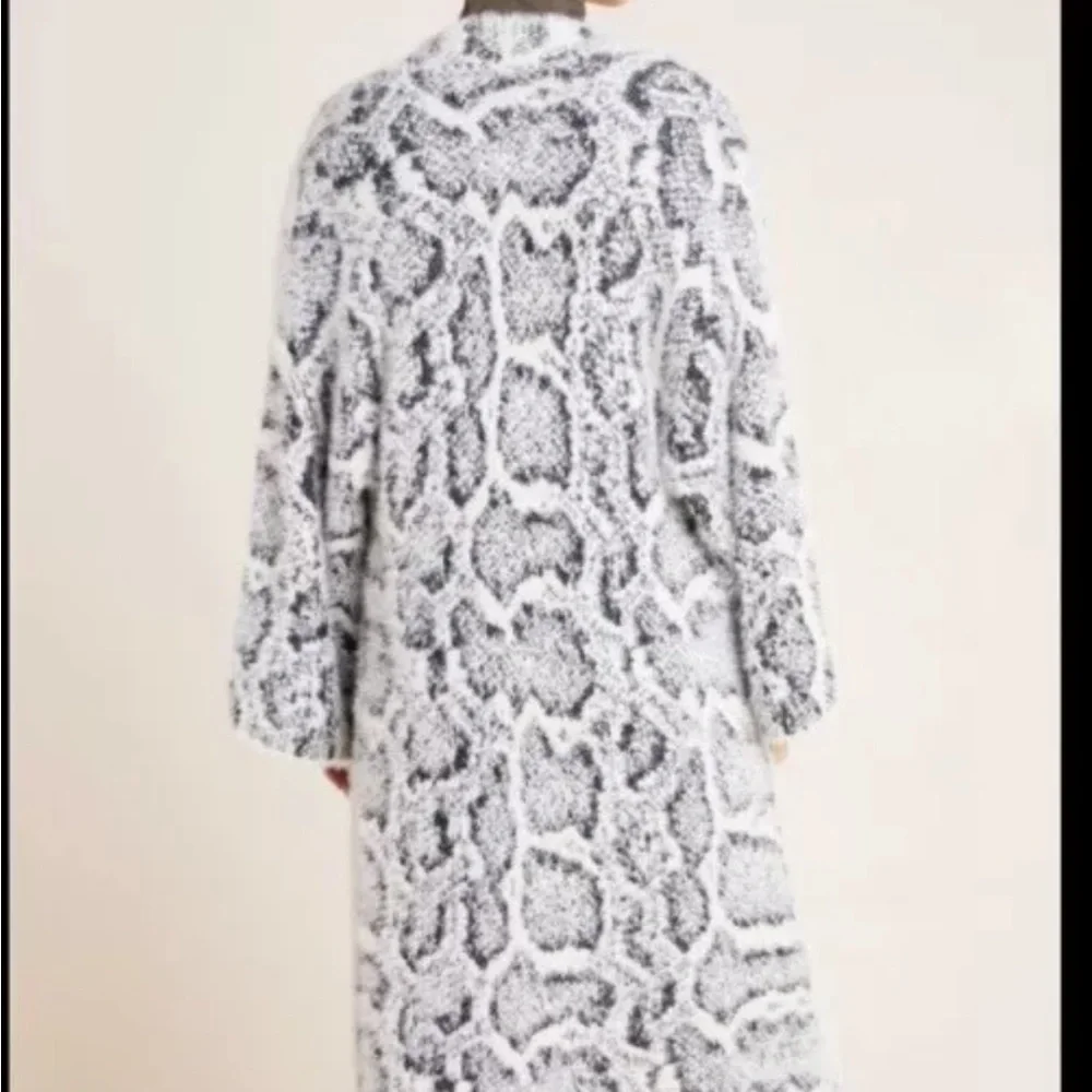 Anthropologie NWOT Chic Black and White Long Cardigan O/S - Picture 8 of 14